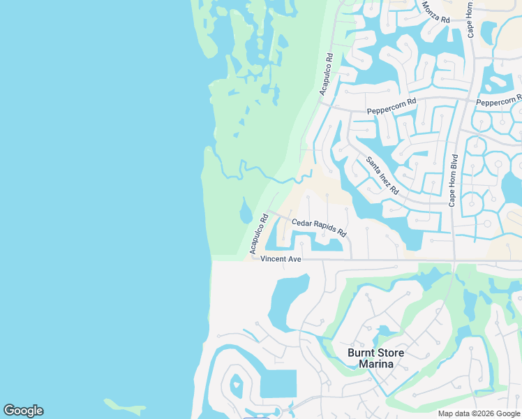 map of restaurants, bars, coffee shops, grocery stores, and more near 17447 Acapulco Road in Punta Gorda