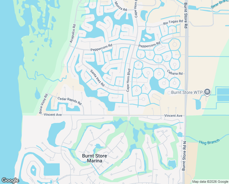 map of restaurants, bars, coffee shops, grocery stores, and more near 24265 Santa Inez Road in Punta Gorda