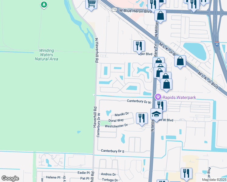map of restaurants, bars, coffee shops, grocery stores, and more near 2012 Little Torch Street in Riviera Beach