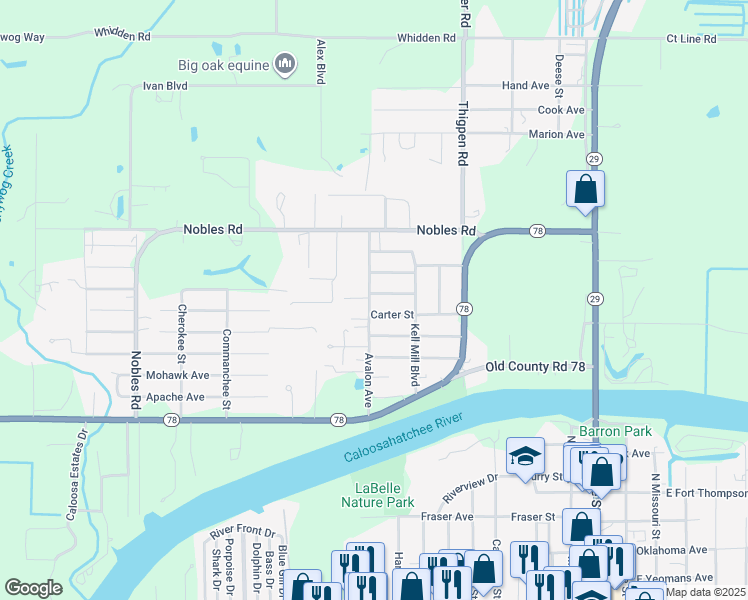 map of restaurants, bars, coffee shops, grocery stores, and more near 790 Avalon Avenue in LaBelle