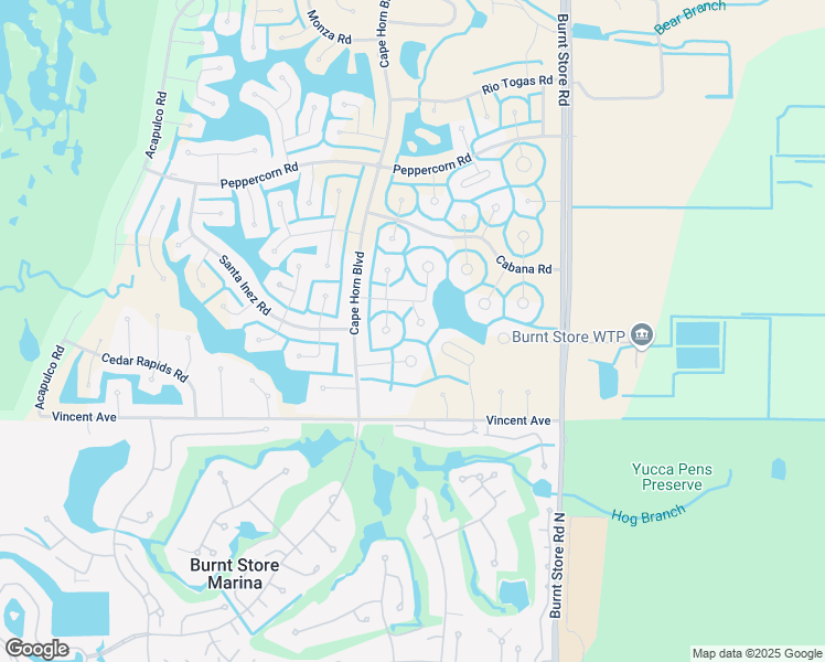 map of restaurants, bars, coffee shops, grocery stores, and more near 17427 Oro Court in Punta Gorda