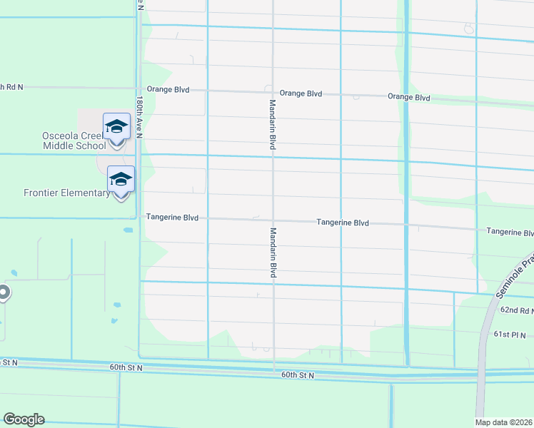 map of restaurants, bars, coffee shops, grocery stores, and more near 17565 Tangerine Boulevard in Loxahatchee