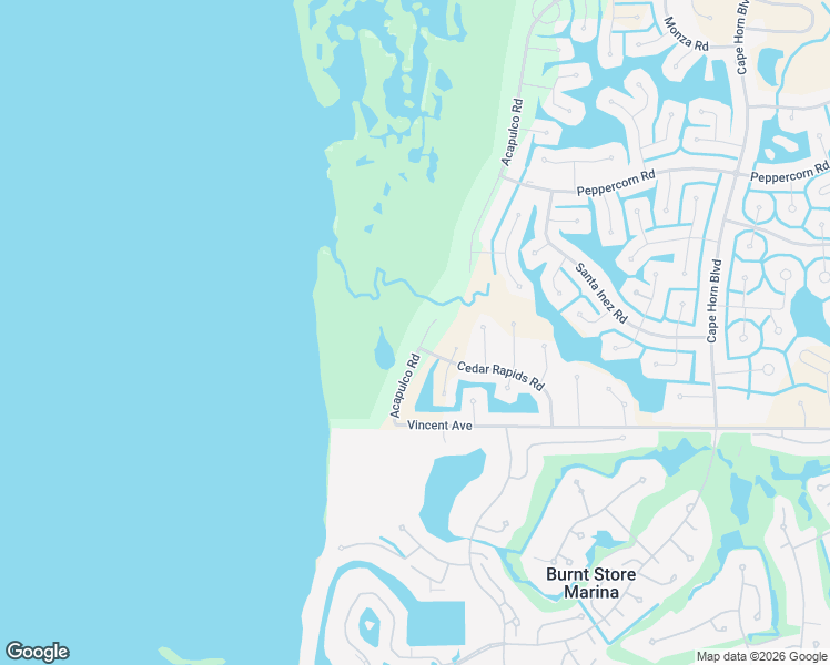 map of restaurants, bars, coffee shops, grocery stores, and more near 17447 Acapulco Road in Punta Gorda