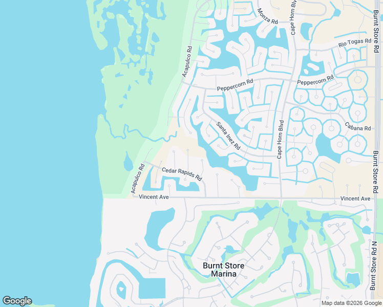 map of restaurants, bars, coffee shops, grocery stores, and more near 17439 Cornflower Lane in Punta Gorda