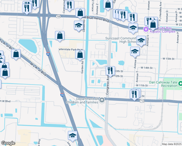 map of restaurants, bars, coffee shops, grocery stores, and more near 1214 Lucaya Drive in West Palm Beach