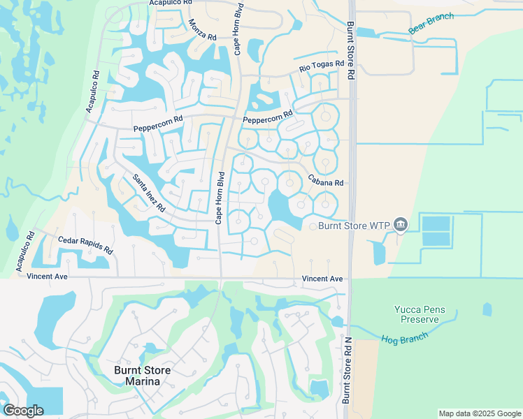 map of restaurants, bars, coffee shops, grocery stores, and more near 17427 Oro Court in Punta Gorda