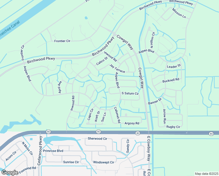 map of restaurants, bars, coffee shops, grocery stores, and more near 1057 Saturn Court in LaBelle