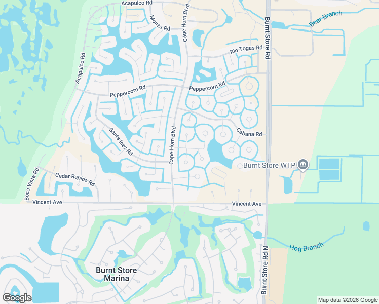 map of restaurants, bars, coffee shops, grocery stores, and more near 24348 Nicobar Lane in Punta Gorda
