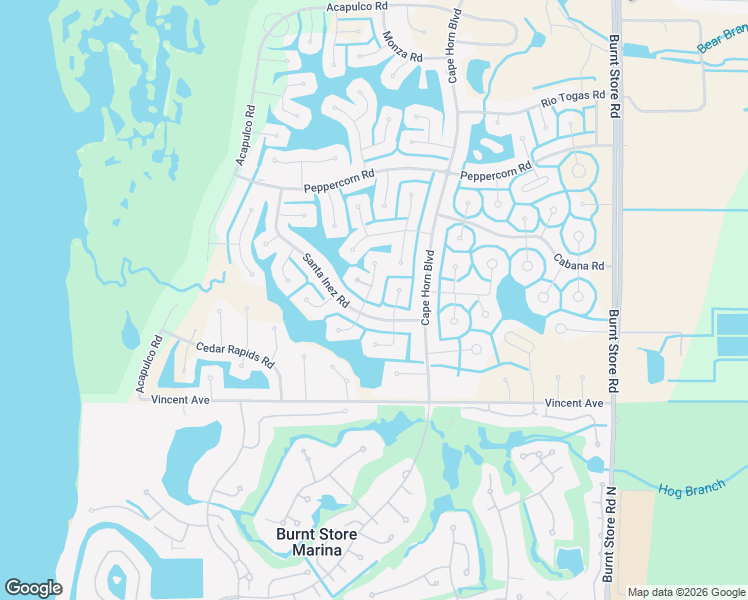 map of restaurants, bars, coffee shops, grocery stores, and more near 17376 Huancay Lane in Punta Gorda