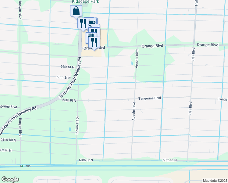map of restaurants, bars, coffee shops, grocery stores, and more near 15705 66th Court North in Loxahatchee
