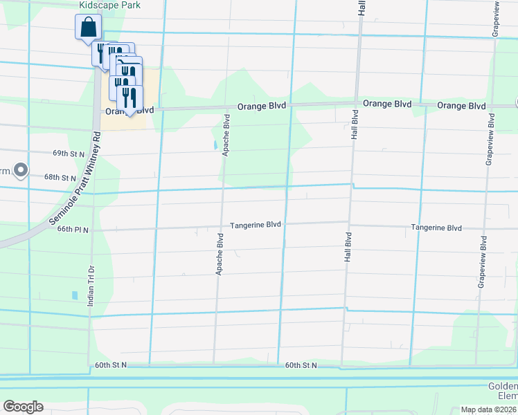 map of restaurants, bars, coffee shops, grocery stores, and more near 15345 66th Court North in Loxahatchee