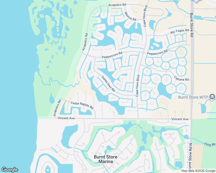 map of restaurants, bars, coffee shops, grocery stores, and more near 24190 Santa Inez Road in Punta Gorda