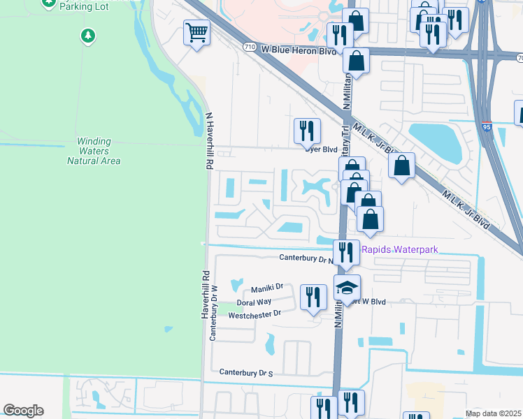 map of restaurants, bars, coffee shops, grocery stores, and more near 4016 Rocks Point Place in Riviera Beach