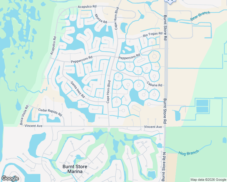 map of restaurants, bars, coffee shops, grocery stores, and more near 24298 Nicobar Lane in Punta Gorda