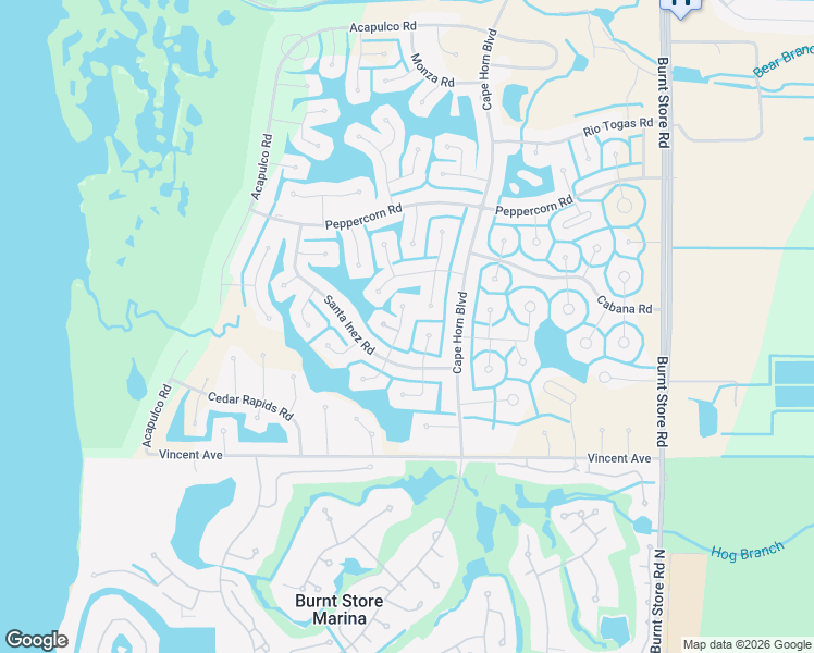 map of restaurants, bars, coffee shops, grocery stores, and more near 17376 Huancay Lane in Punta Gorda