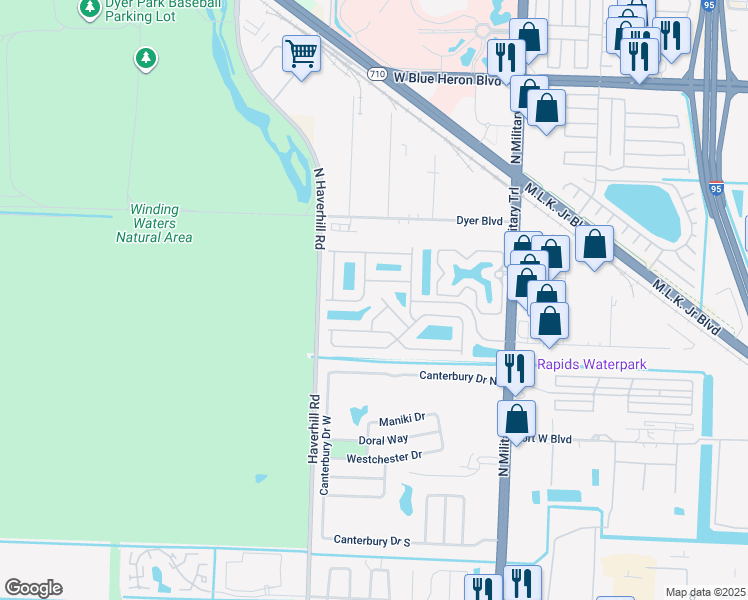 map of restaurants, bars, coffee shops, grocery stores, and more near 4032 Rocks Point Place in Riviera Beach