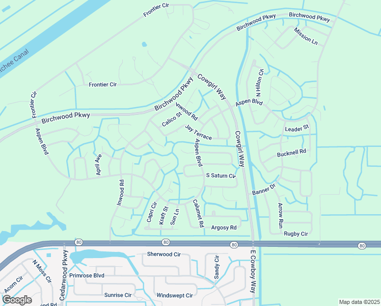 map of restaurants, bars, coffee shops, grocery stores, and more near 1057 Saturn Court in LaBelle