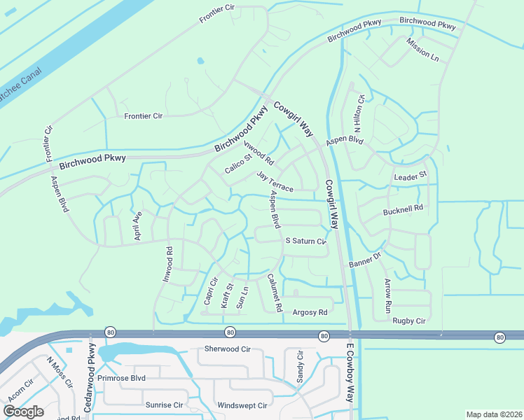 map of restaurants, bars, coffee shops, grocery stores, and more near 1057 Saturn Court in LaBelle
