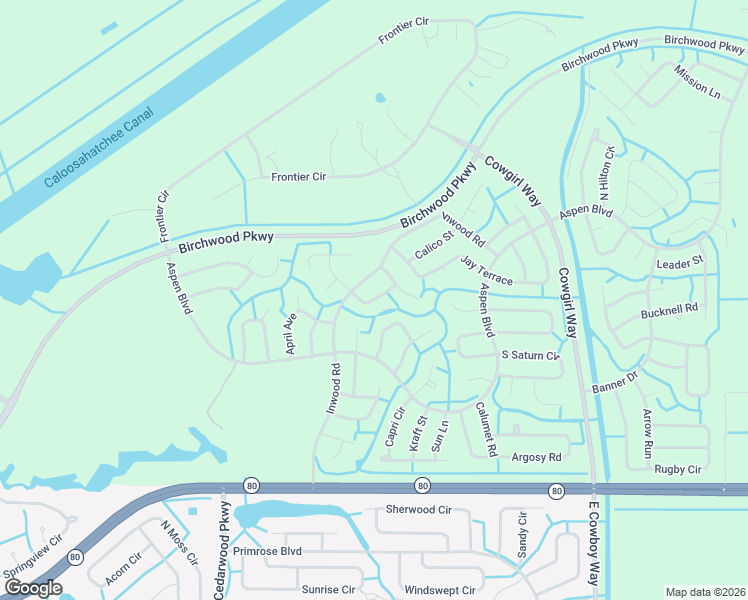 map of restaurants, bars, coffee shops, grocery stores, and more near 1414 Inwood Road in LaBelle