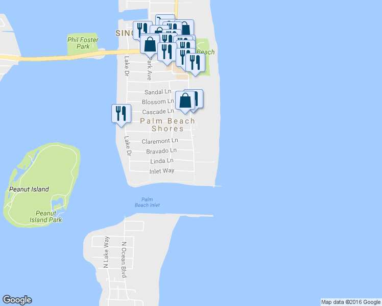 map of restaurants, bars, coffee shops, grocery stores, and more near 115 Bravado Lane in West Palm Beach