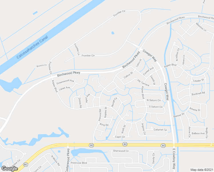 map of restaurants, bars, coffee shops, grocery stores, and more near 1414 Inwood Road in LaBelle