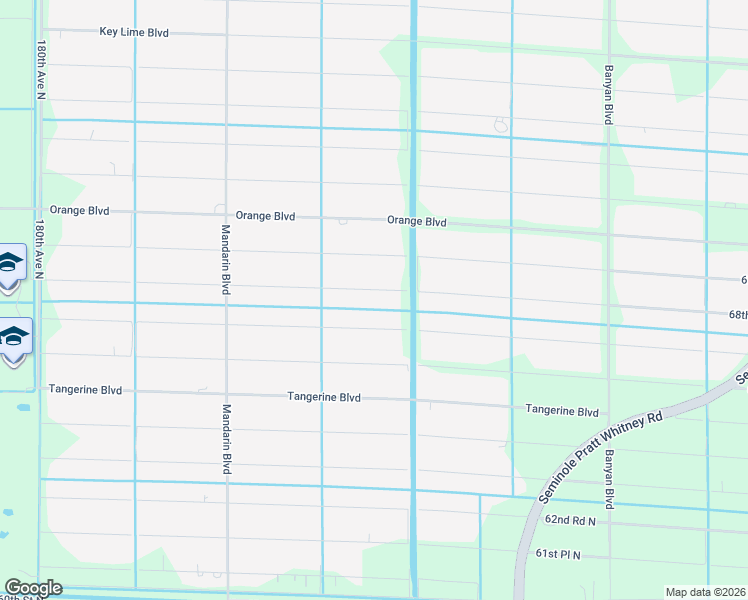 map of restaurants, bars, coffee shops, grocery stores, and more near 17104 68th Street North in Loxahatchee