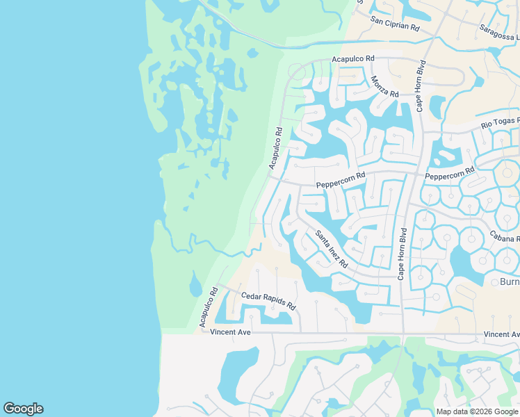 map of restaurants, bars, coffee shops, grocery stores, and more near 17258 Acapulco Road in Punta Gorda