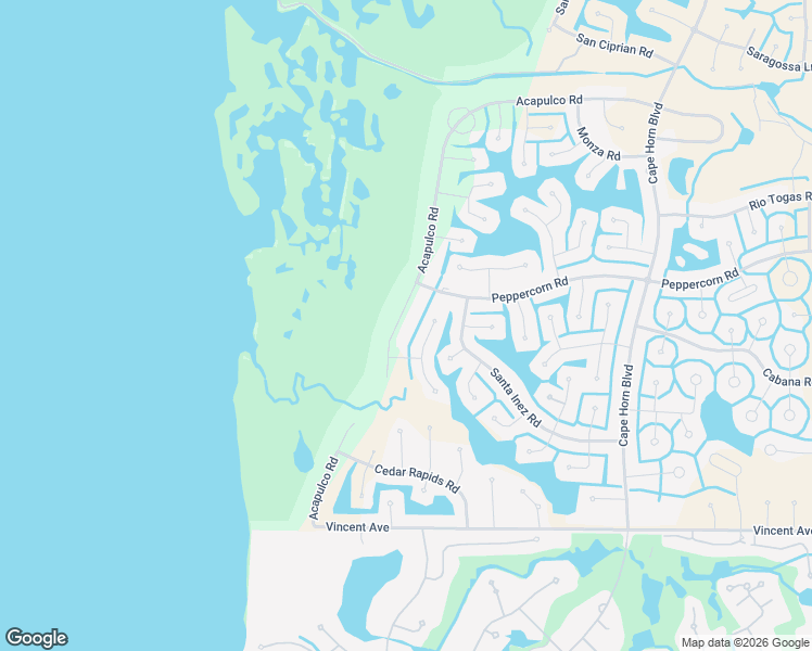 map of restaurants, bars, coffee shops, grocery stores, and more near 17278 Acapulco Road in Punta Gorda