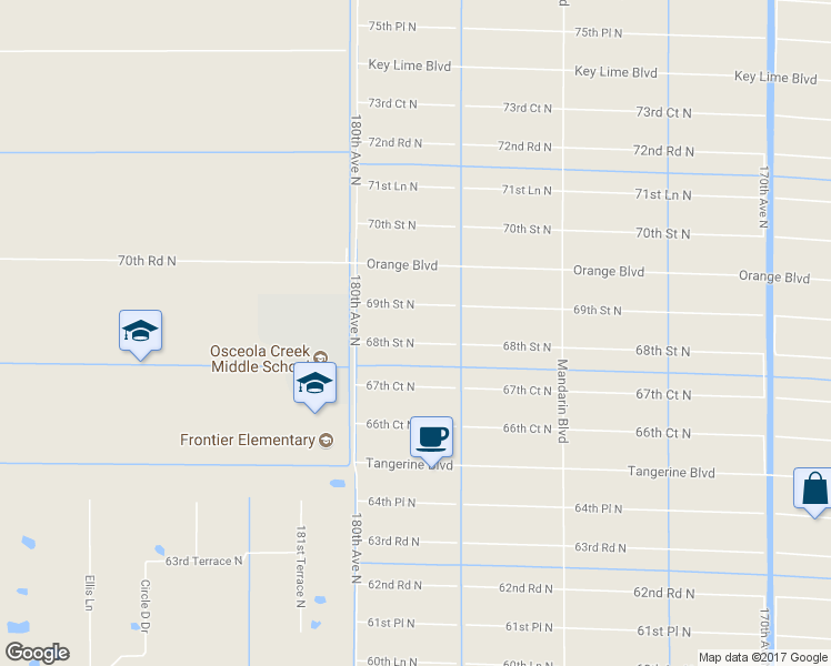 map of restaurants, bars, coffee shops, grocery stores, and more near 17851 68th Street North in Loxahatchee