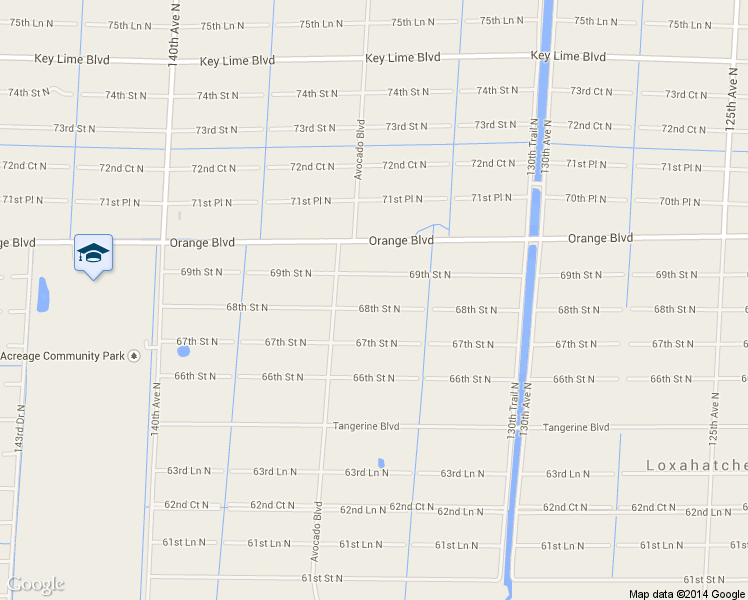 map of restaurants, bars, coffee shops, grocery stores, and more near 13429 68th Street North in Royal Palm Beach