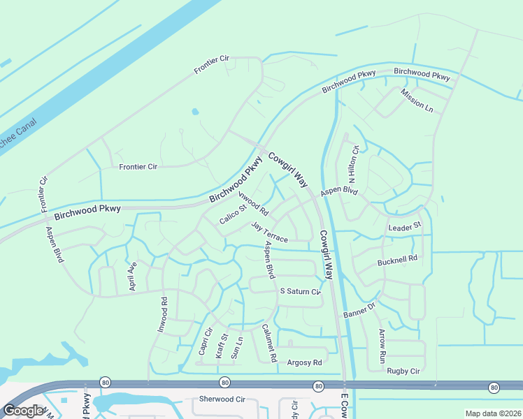 map of restaurants, bars, coffee shops, grocery stores, and more near 1251 Jay Terrace in LaBelle