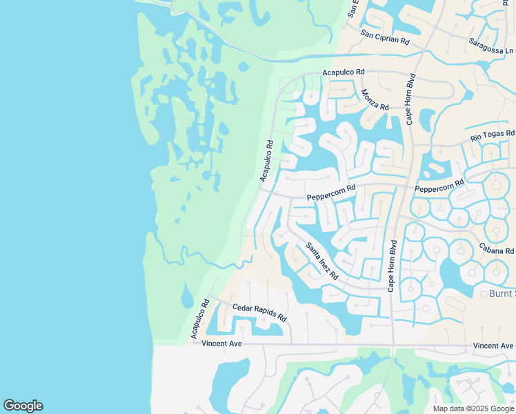 map of restaurants, bars, coffee shops, grocery stores, and more near 17258 Acapulco Road in Punta Gorda