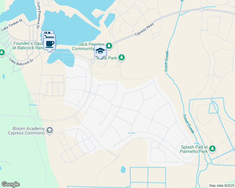 map of restaurants, bars, coffee shops, grocery stores, and more near 17565 Timberline Parkway in Punta Gorda