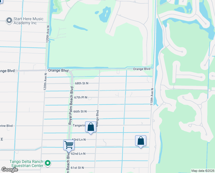 map of restaurants, bars, coffee shops, grocery stores, and more near 11418 68th Street North in West Palm Beach