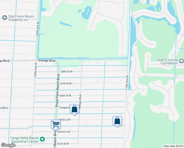 map of restaurants, bars, coffee shops, grocery stores, and more near 11418 68th Street North in West Palm Beach
