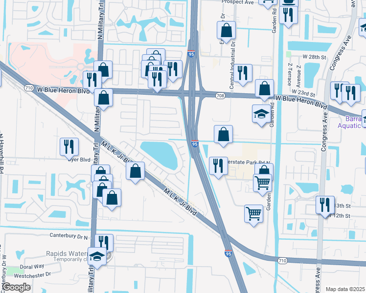 map of restaurants, bars, coffee shops, grocery stores, and more near 4031 69th Place North in West Palm Beach