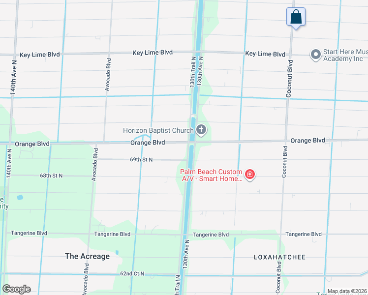 map of restaurants, bars, coffee shops, grocery stores, and more near 13082 Orange Boulevard in West Palm Beach