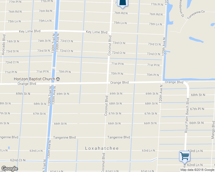 map of restaurants, bars, coffee shops, grocery stores, and more near 6978 Coconut Boulevard in West Palm Beach