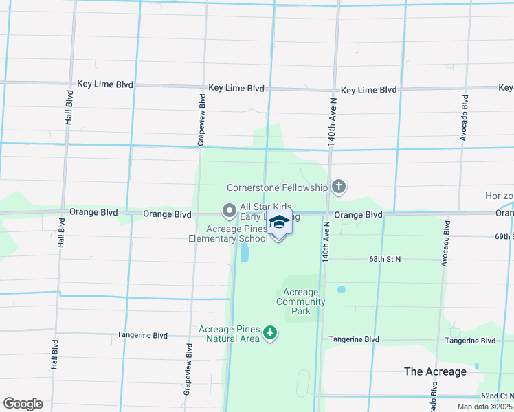 map of restaurants, bars, coffee shops, grocery stores, and more near 14281 Orange Boulevard in Loxahatchee