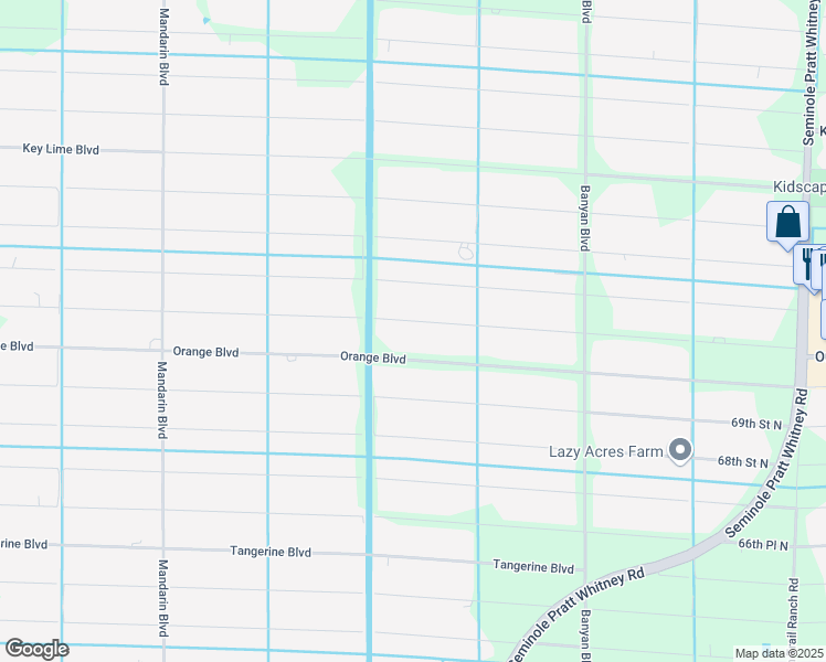 map of restaurants, bars, coffee shops, grocery stores, and more near 16896 70th Street North in Loxahatchee