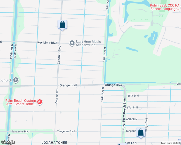 map of restaurants, bars, coffee shops, grocery stores, and more near 12164 71st Pl N in West Palm Beach