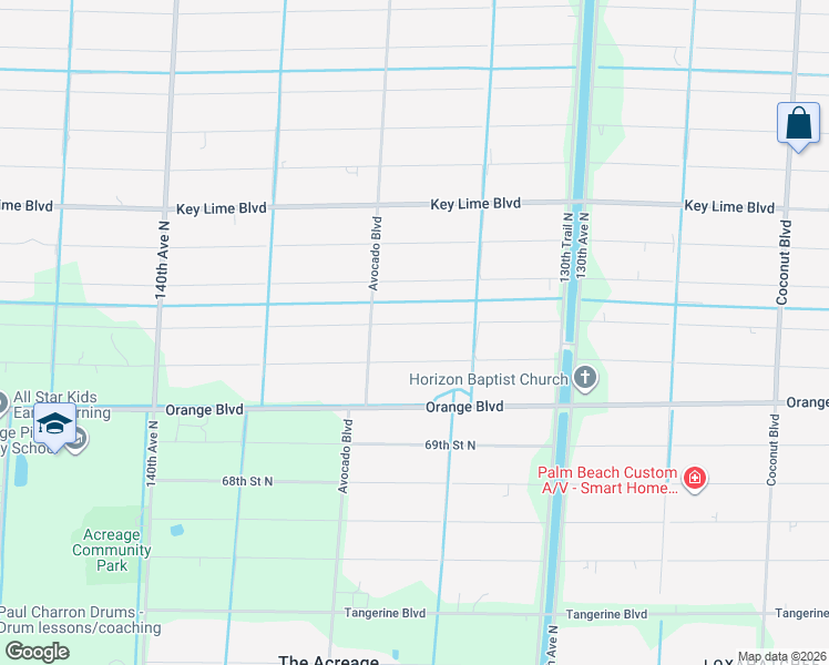map of restaurants, bars, coffee shops, grocery stores, and more near 13378 72nd Court North in West Palm Beach