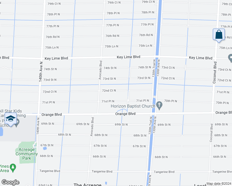 map of restaurants, bars, coffee shops, grocery stores, and more near 13378 72nd Court North in West Palm Beach
