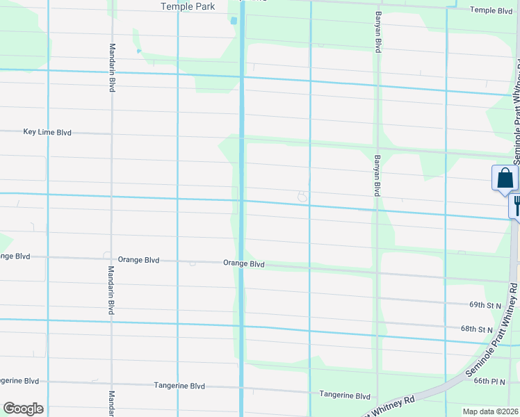map of restaurants, bars, coffee shops, grocery stores, and more near 16933 71st Lane North in Loxahatchee