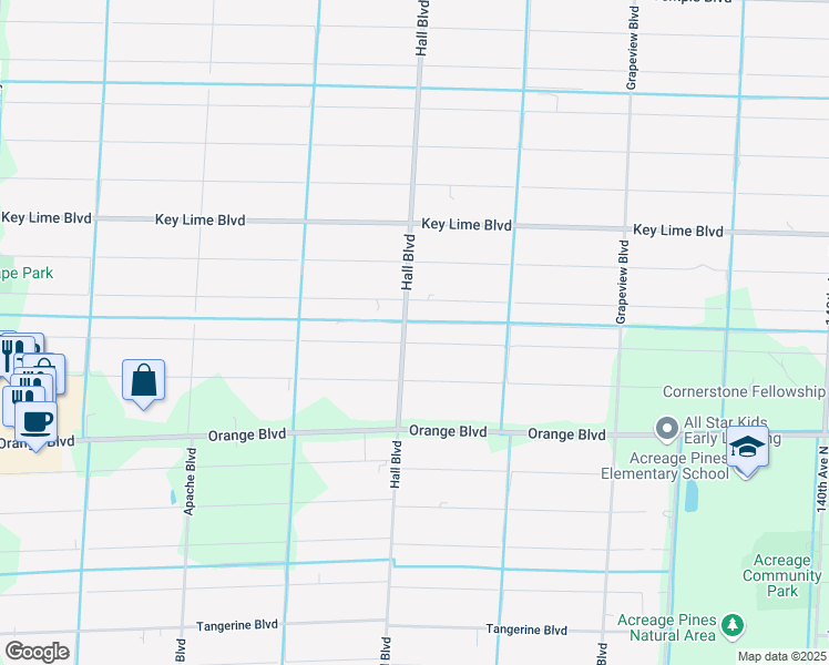 map of restaurants, bars, coffee shops, grocery stores, and more near 14973 72nd Court North in Loxahatchee