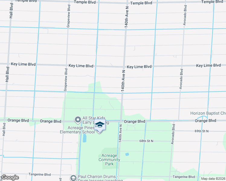 map of restaurants, bars, coffee shops, grocery stores, and more near 14116 73rd Street North in Loxahatchee