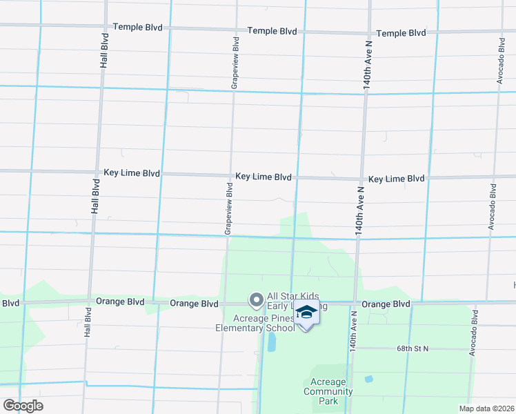 map of restaurants, bars, coffee shops, grocery stores, and more near 14406 74th Street North in Loxahatchee