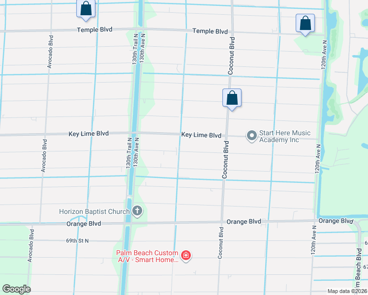 map of restaurants, bars, coffee shops, grocery stores, and more near 12686 73rd Court North in West Palm Beach