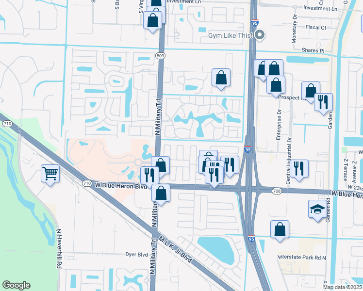 map of restaurants, bars, coffee shops, grocery stores, and more near 5005 Laurel Oak Drive in Riviera Beach