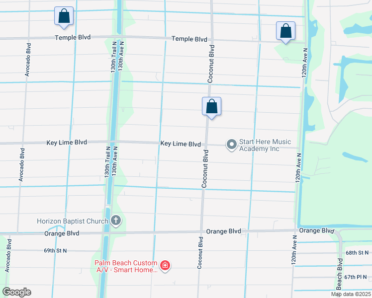 map of restaurants, bars, coffee shops, grocery stores, and more near 12626 Key Lime Boulevard in West Palm Beach